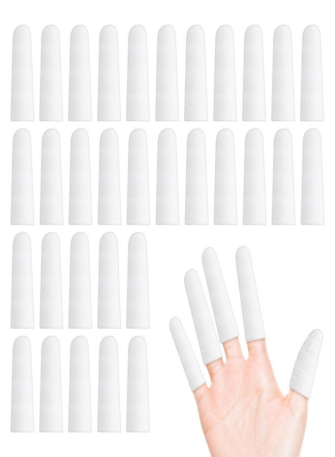 Pretwad 200 pcs Cotton Finger Cots - Cloth Finger Cots Finger Toe Sleeves Fingertips Protective Cover, White Finger Cots Finger Protectors, Thumb Protector for Finger Tips Comfortable and Breathable(White) - Image 1